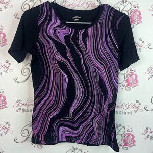 Northern Reflections tshirt tee marble swirls Black and Purple Swirl Tee